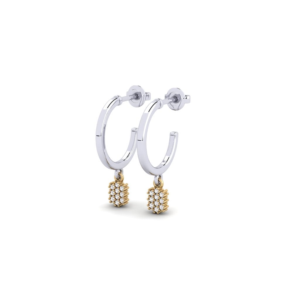 14ct White & Yellow Gold Women's Earring Nwunu