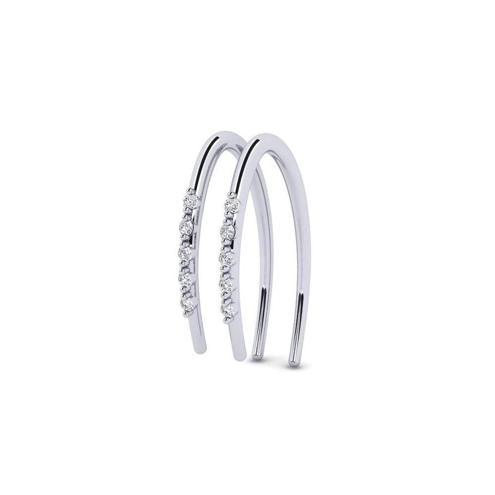 14k Oro Blanco Pendiente de mujer Objectiu