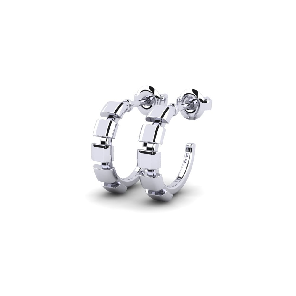 14k Oro Blanco Pendiente Pisif