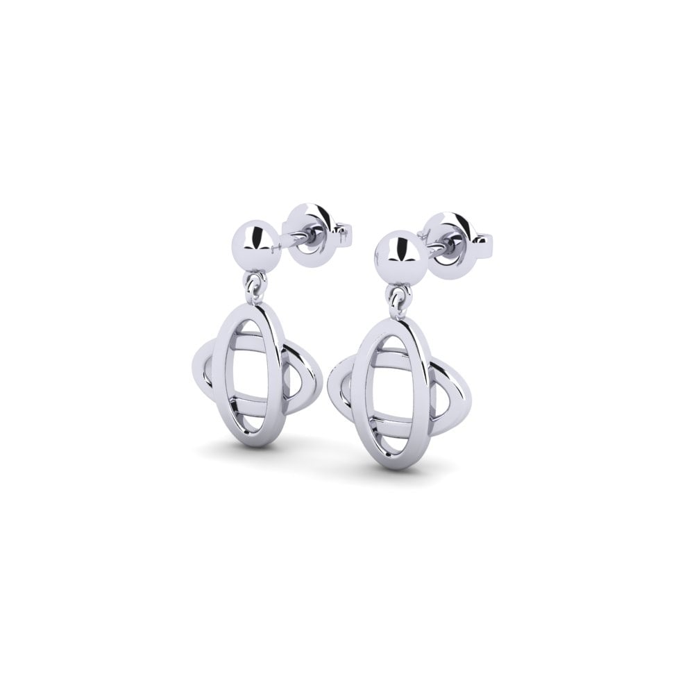 14k Oro Blanco Pendiente Sinaw