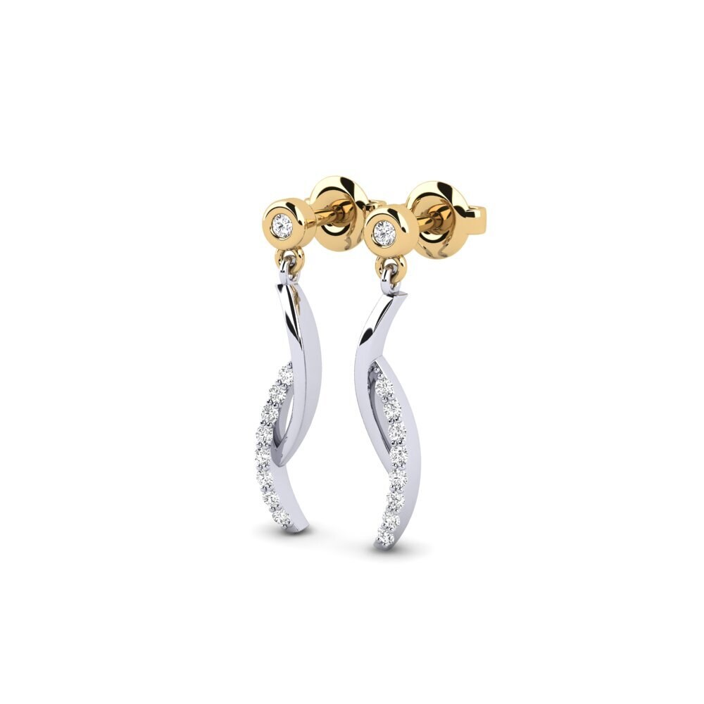 14ct White & Yellow Gold Women's Earring Skillnad