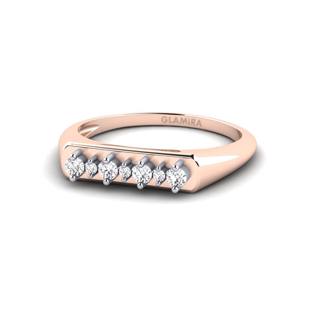 14k Oro Rosa & Blanco Anillo Skuiling