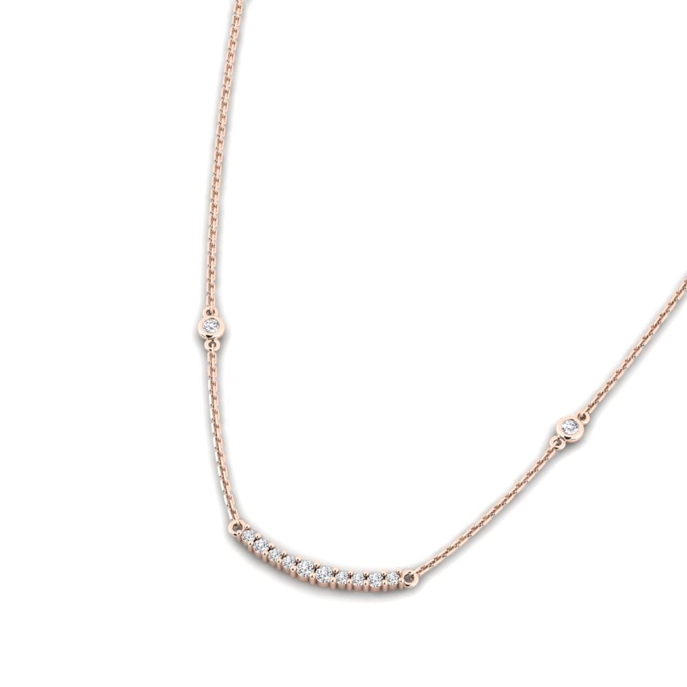 14k Oro Rosa Collar de Mujer Stefna