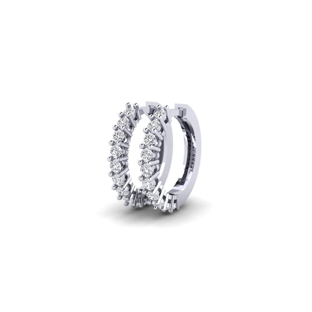 14k Oro Blanco Diamante Pendiente de mujer Tumong