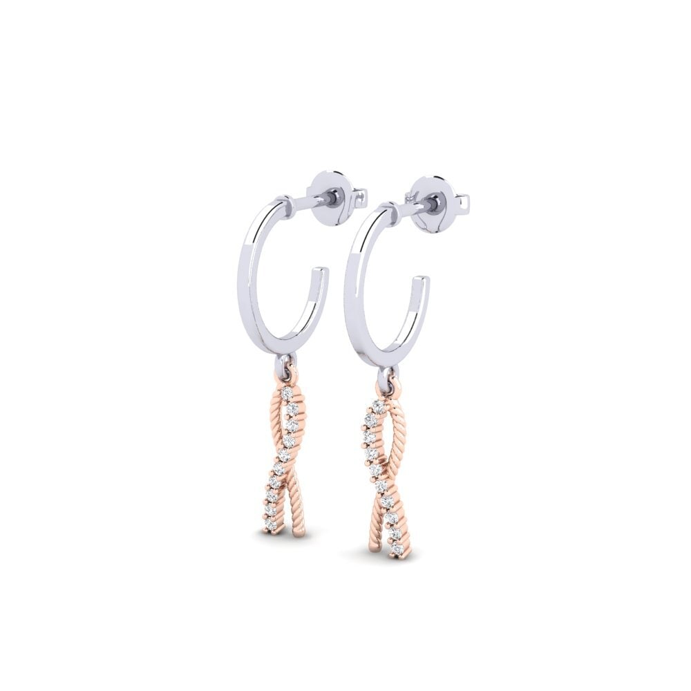14ct White & Rose Gold Women's Earring Verhindern