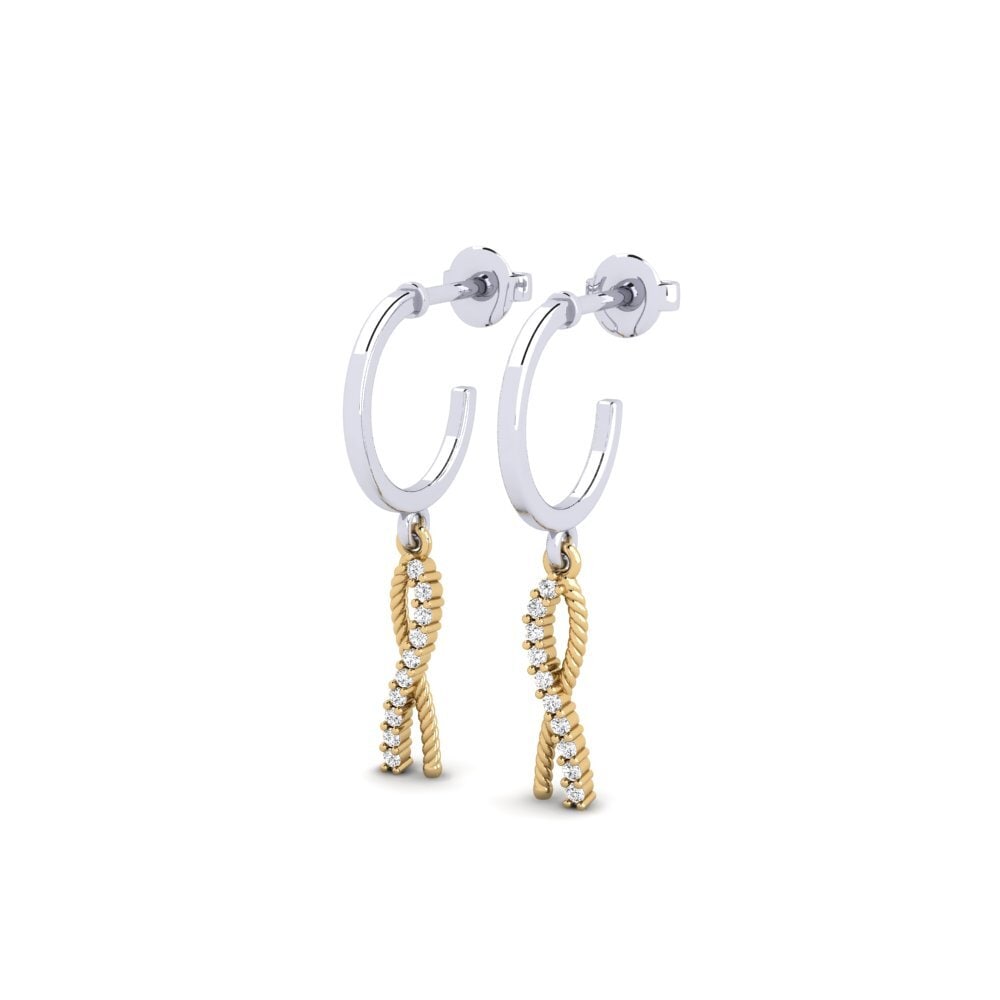 14ct White & Yellow Gold Women's Earring Verhindern
