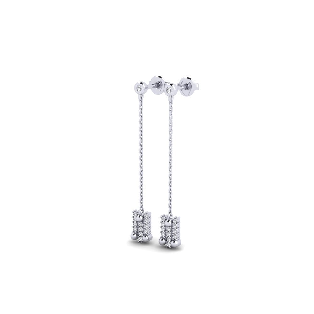 14k Oro Blanco Pendiente de mujer Virboros