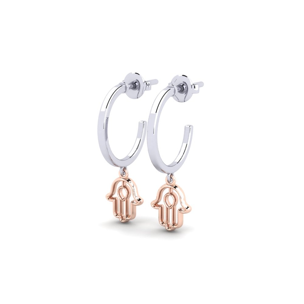 14ct White & Rose Gold Earring Beleza