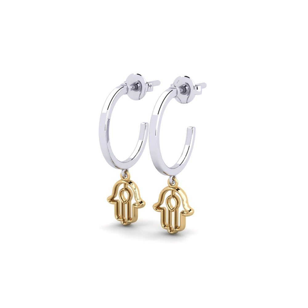 14ct White & Yellow Gold Earring Beleza