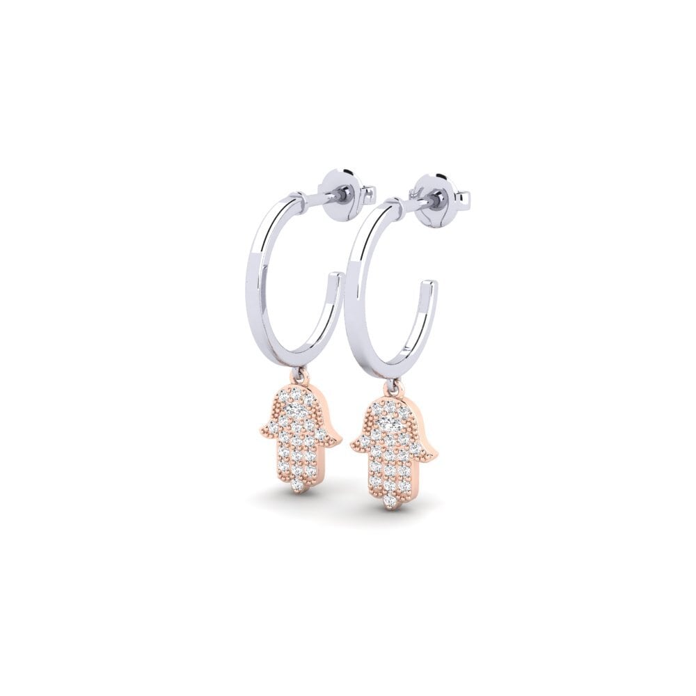 14ct White & Rose Gold Women's Earring Curita