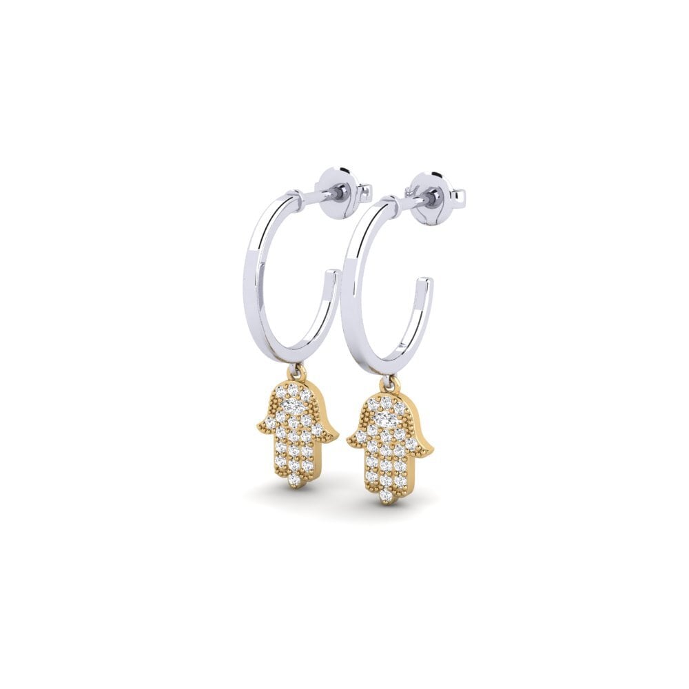 14ct White & Yellow Gold Women's Earring Curita