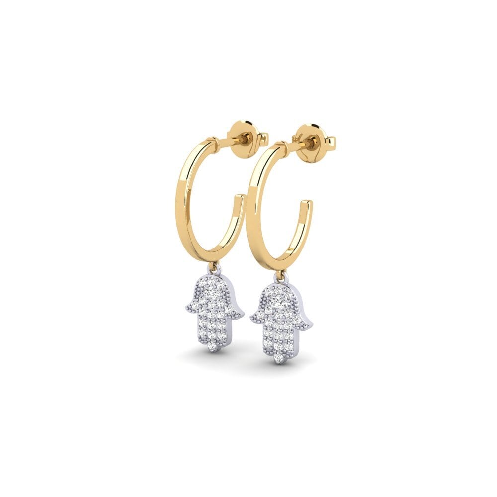 14ct Yellow & White Gold Women's Earring Curita