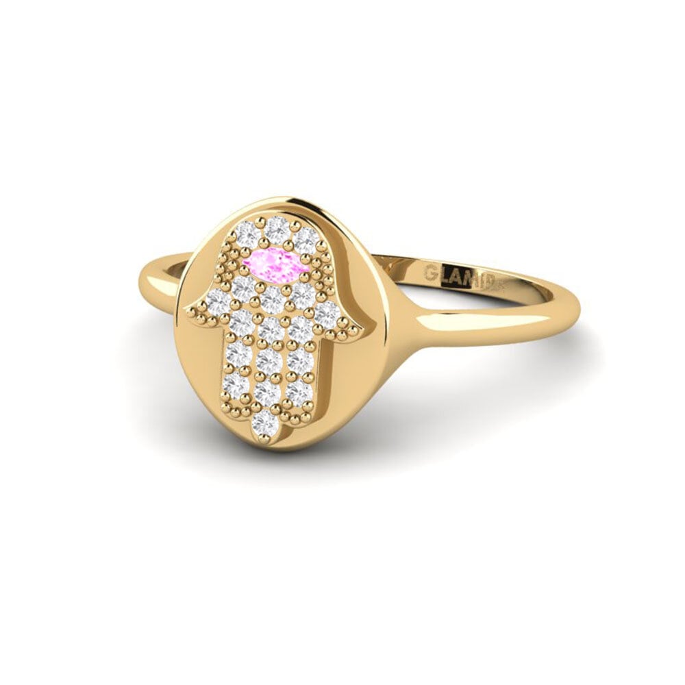 Zafiro Rosado Anillo Dianno