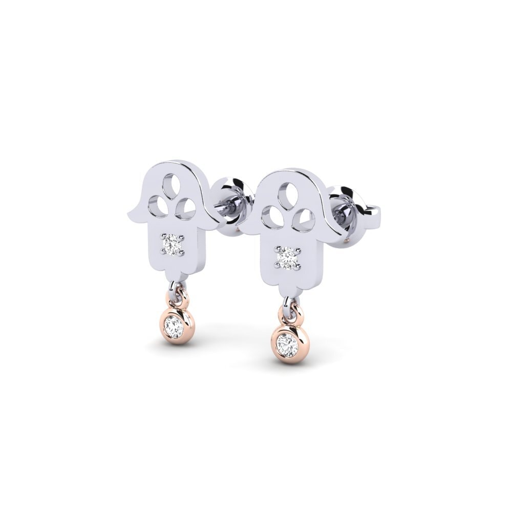 14ct White & Rose Gold Women's Earring Foirfe