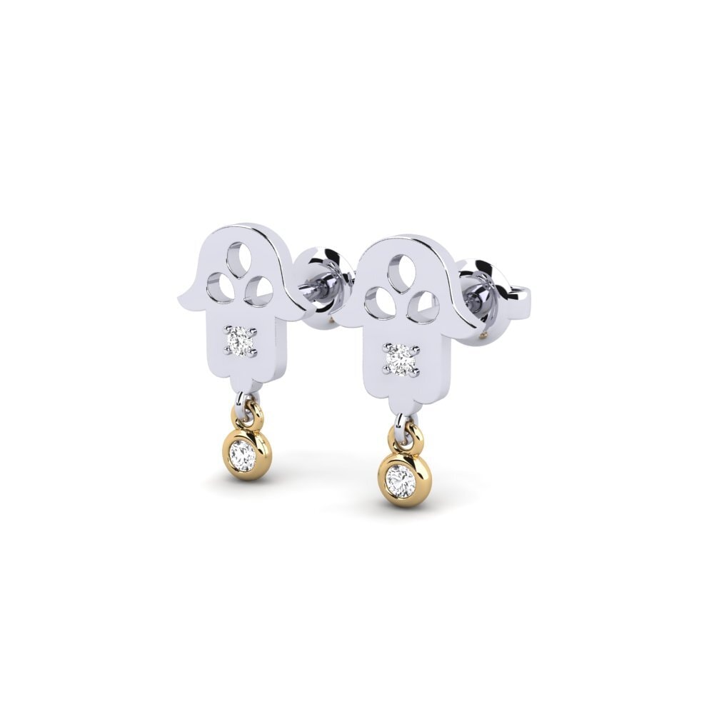 14ct White & Yellow Gold Women's Earring Foirfe