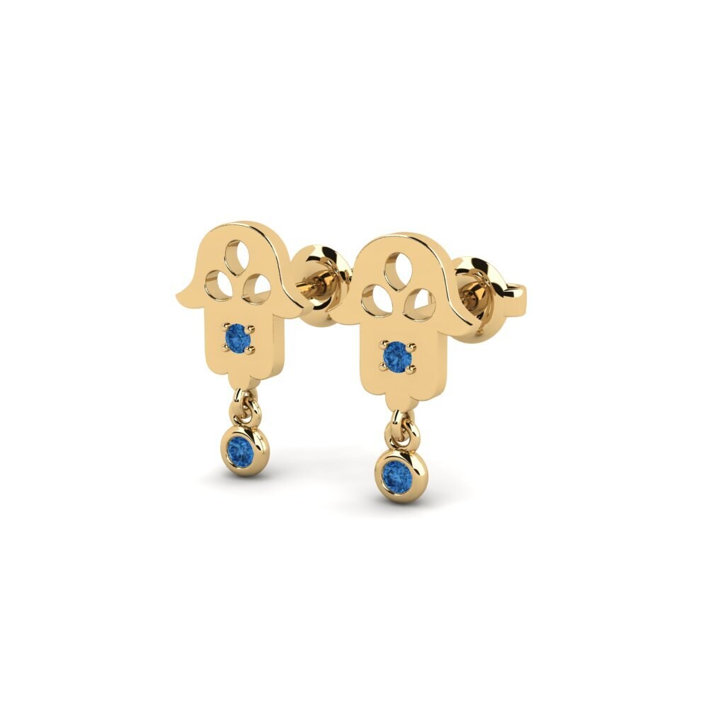 Donker Blauwe Zirkoon Dames Oorbellen Foirfe