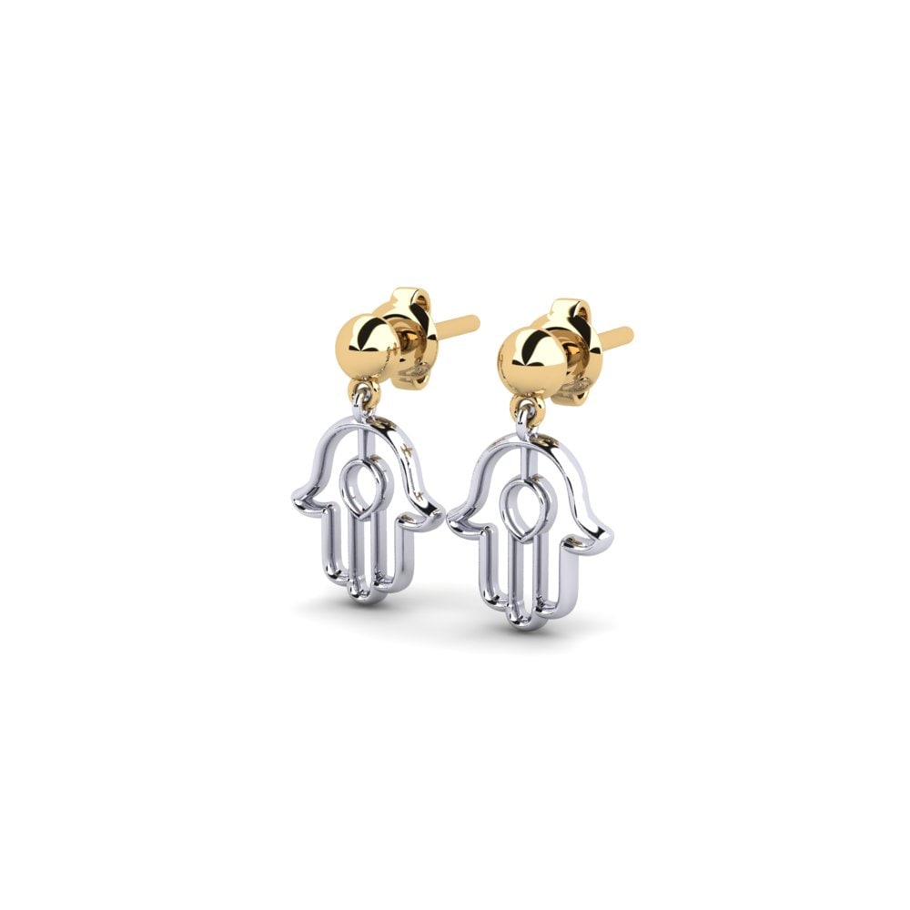 14ct White & Yellow Gold Earring Imeline