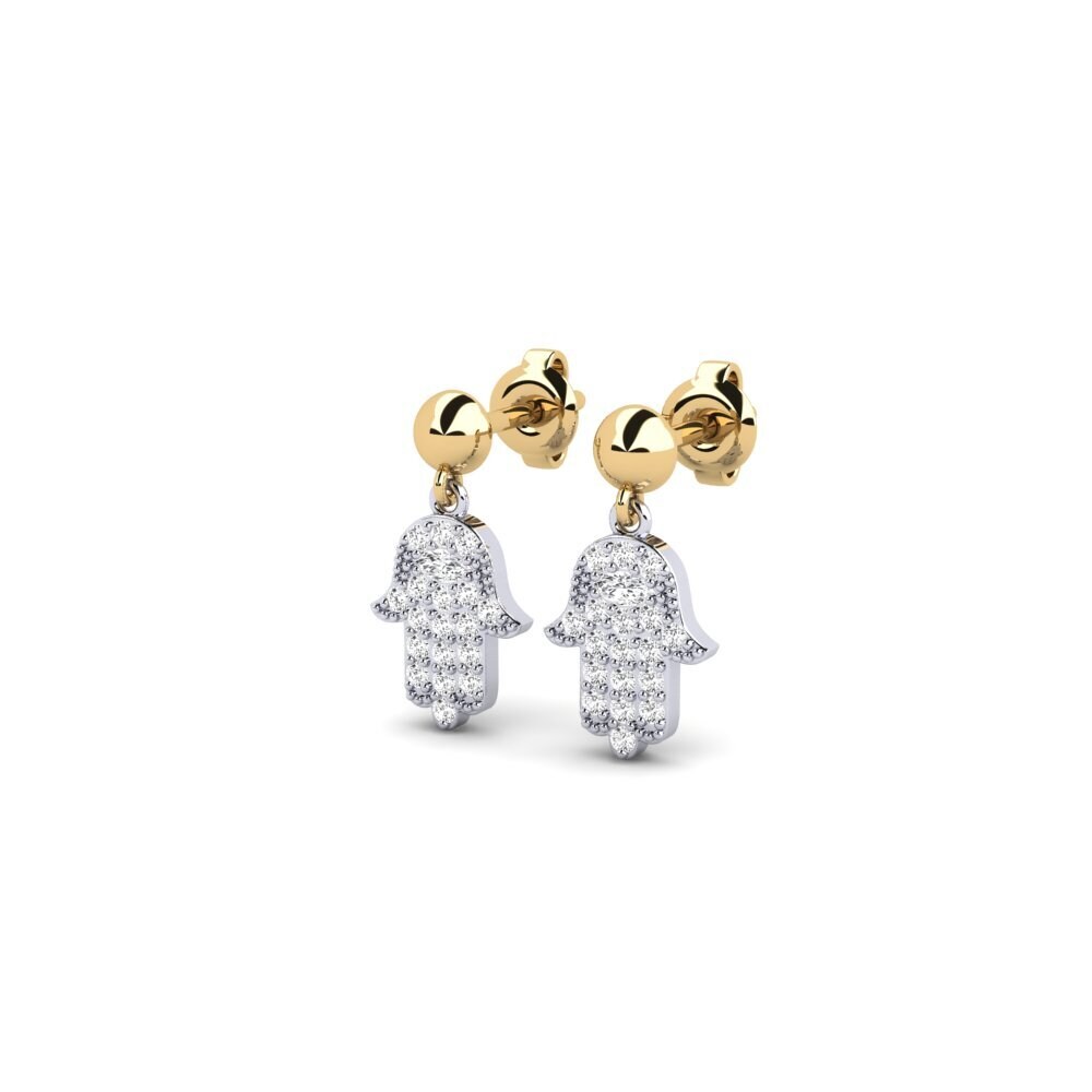 14ct White & Yellow Gold Women's Earring Kiani