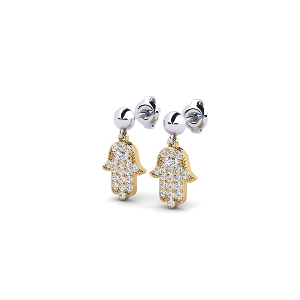 yellow_white-585 Women's ต่างหู Kiani