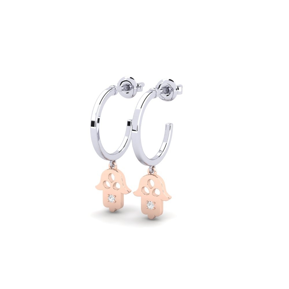 14ct White & Rose Gold Women's Earring Miena