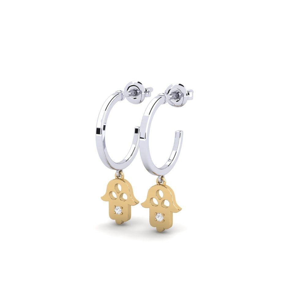 14ct White & Yellow Gold Women's Earring Miena