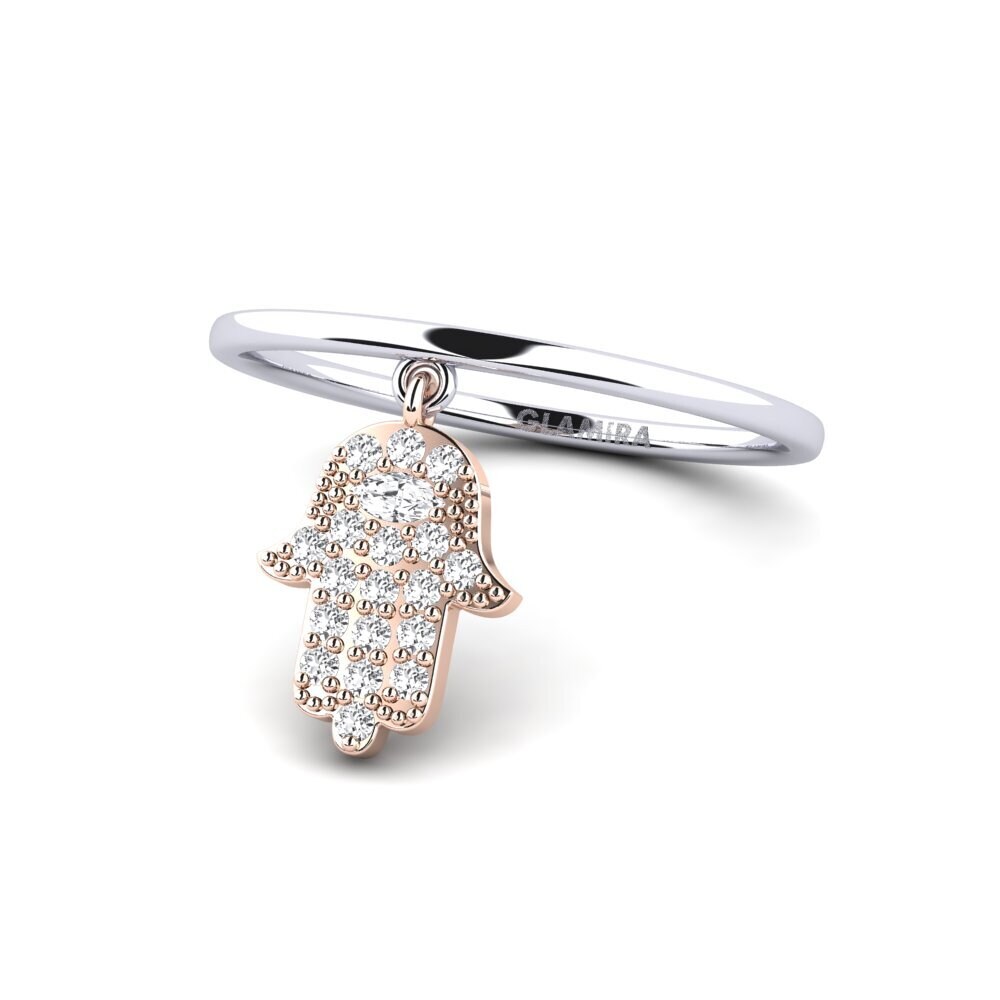 14ct White & Rose Gold Ring Prenm
