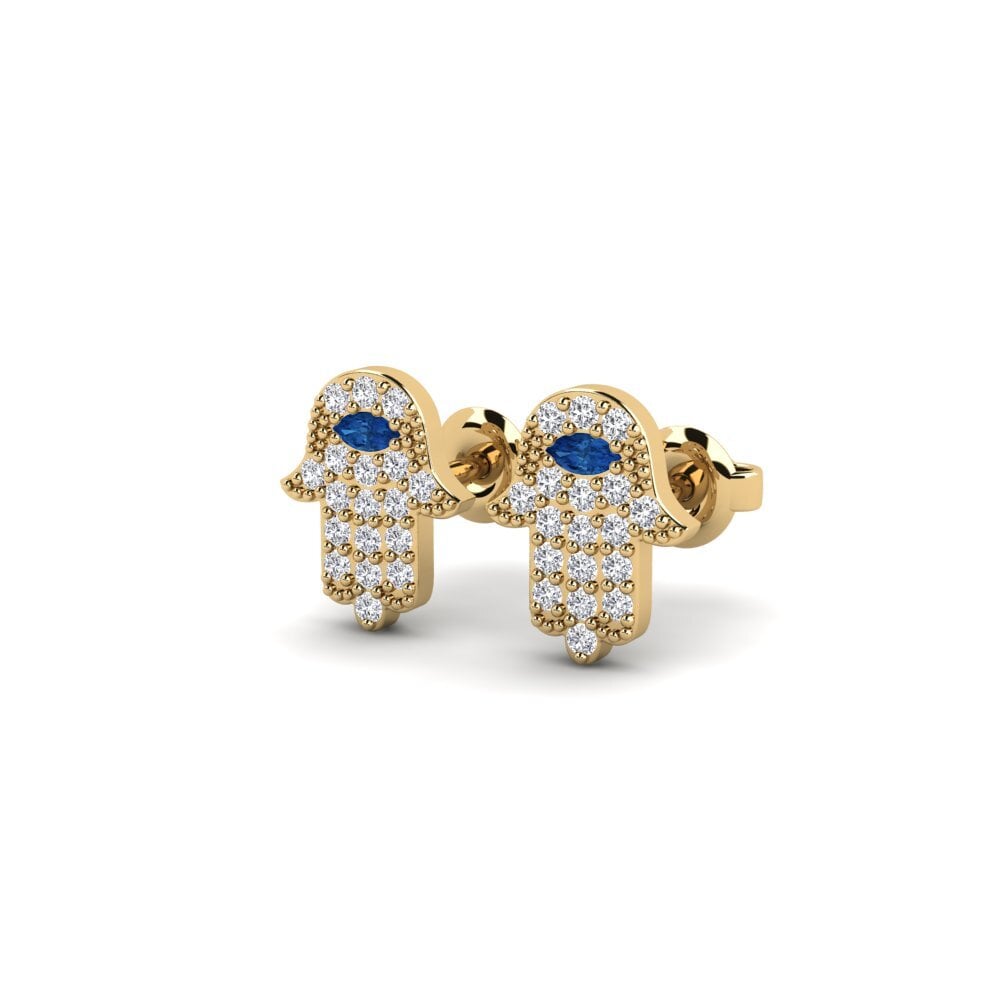 Donker Blauwe Zirkoon Dames Oorbellen Sciqa