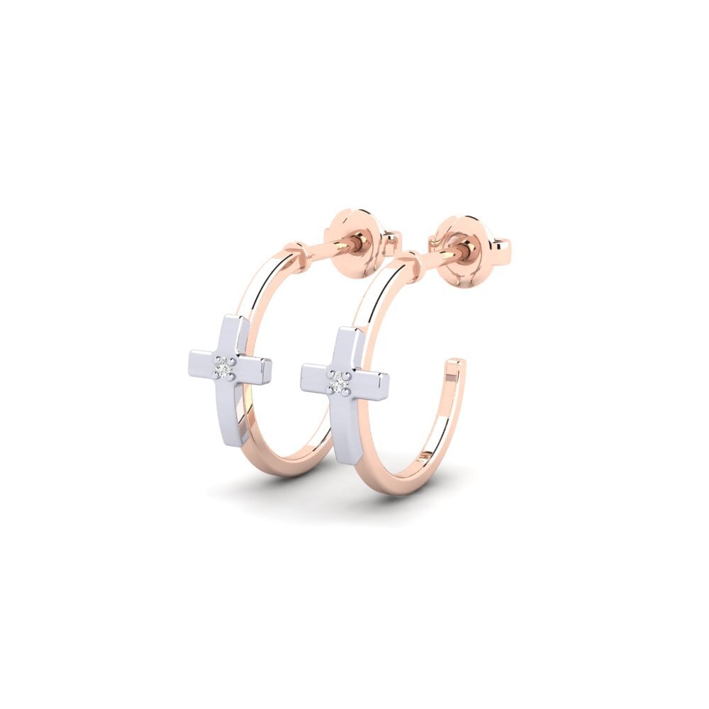 14k Oro Rosa & Blanco Pendiente de mujer Andry