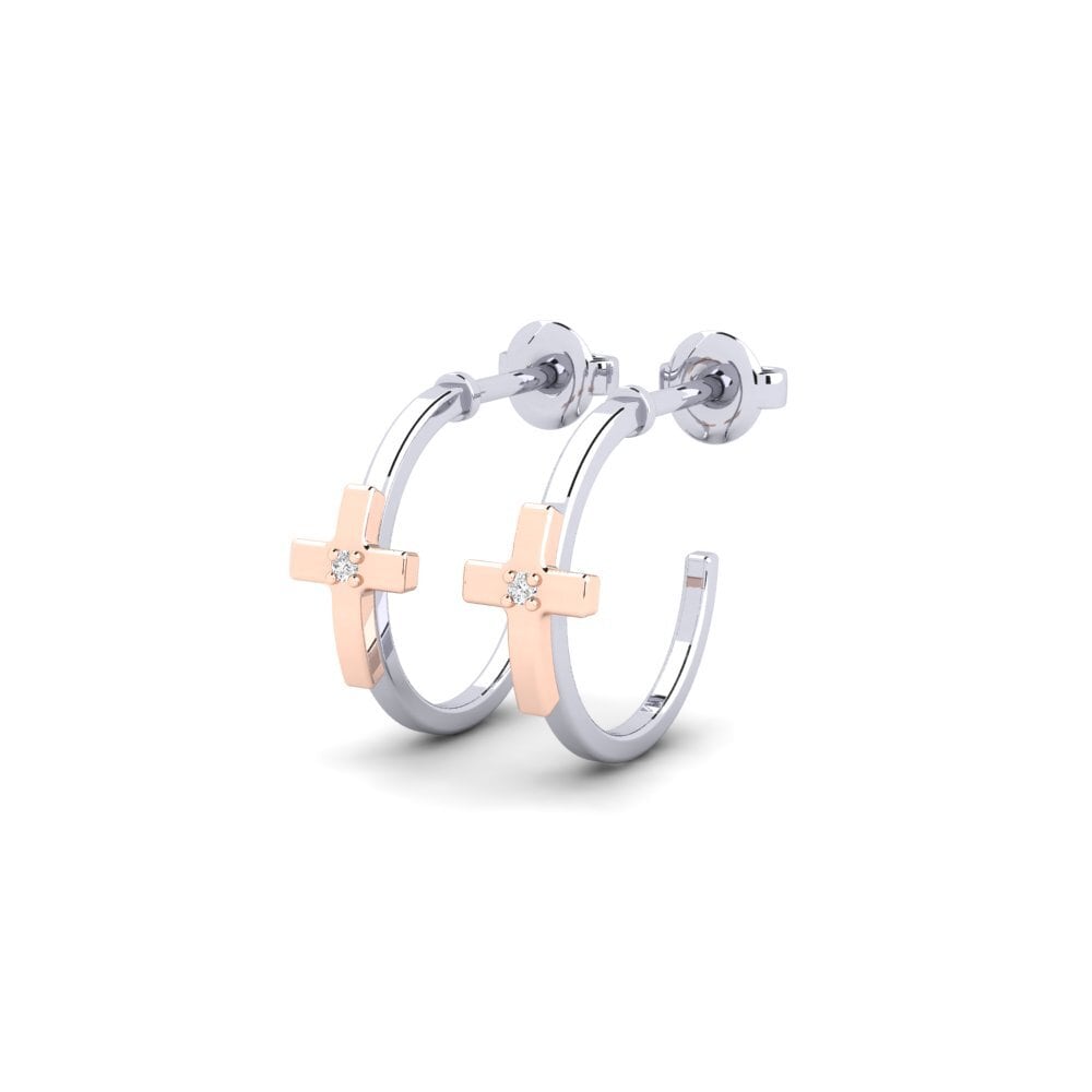 14ct White & Rose Gold Women's Earring Andry
