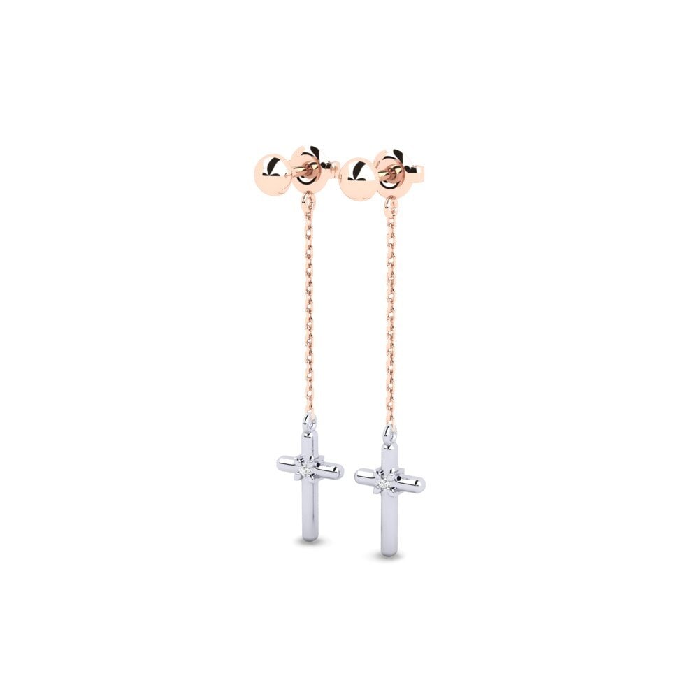 14k Oro Rosa & Blanco Pendiente de mujer Athenses
