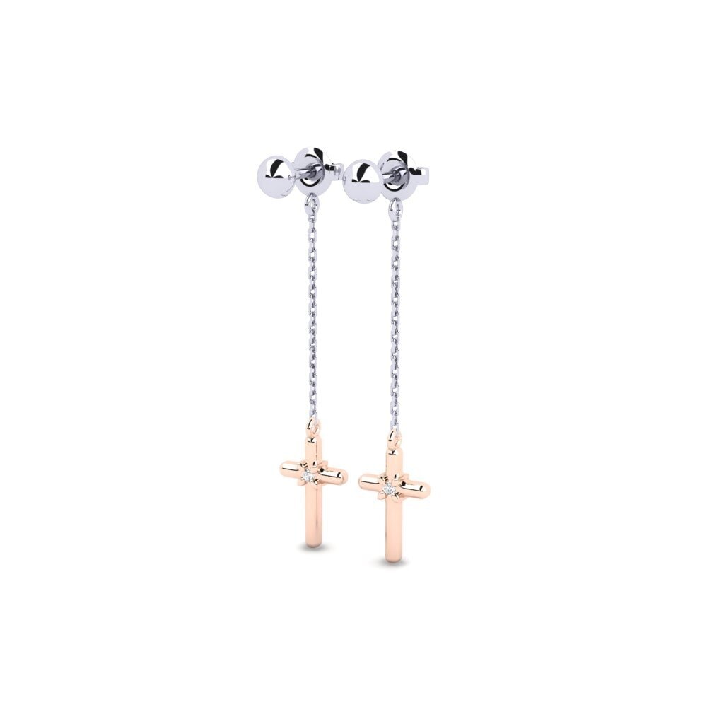 14ct White & Rose Gold Women's Earring Athenses