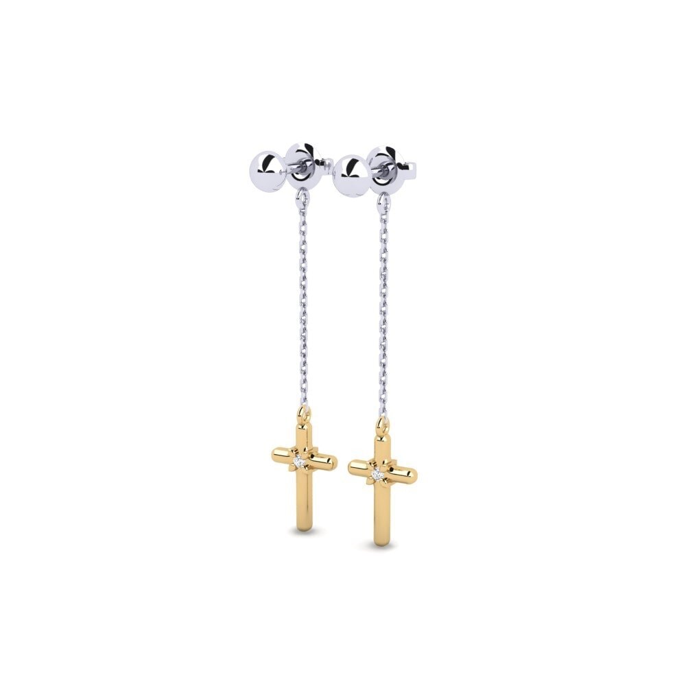 14ct White & Yellow Gold Women's Earring Athenses