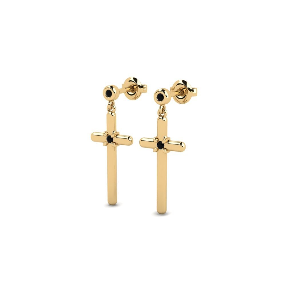 Onyx Noir Boucle d'oreille femme Cristh