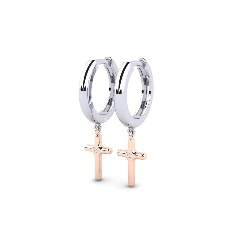 14ct White & Rose Gold Women's Earring Hullys