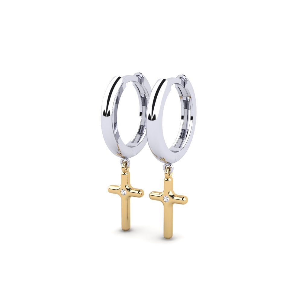 14ct White & Yellow Gold Women's Earring Hullys