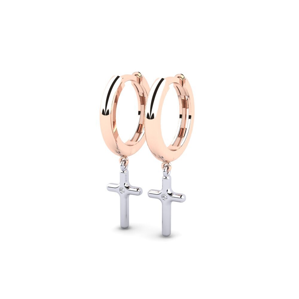 9k Oro Rosa & Blanco Pendiente de mujer Hullys