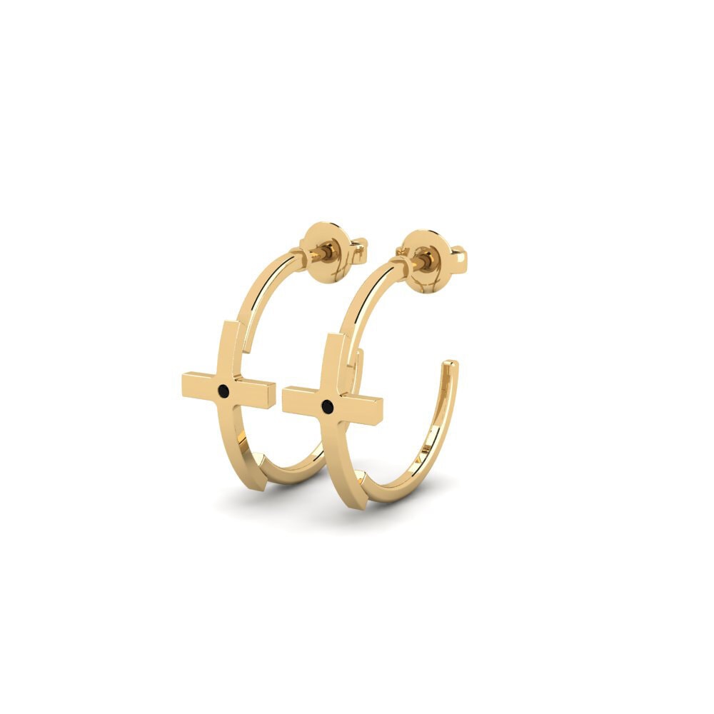 Onyx Noir Boucle d'oreille femme Kybele