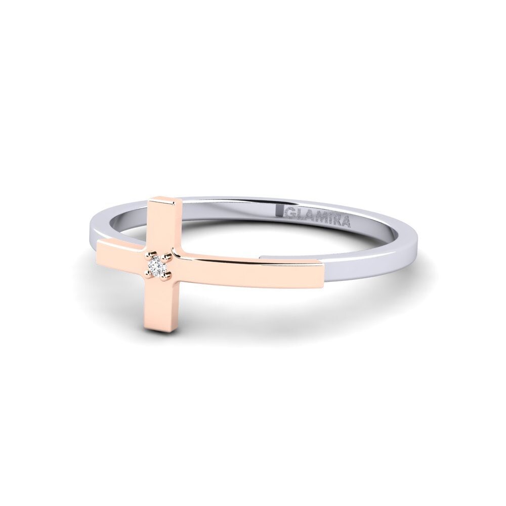 14ct White & Rose Gold Stackable Ring Lyle