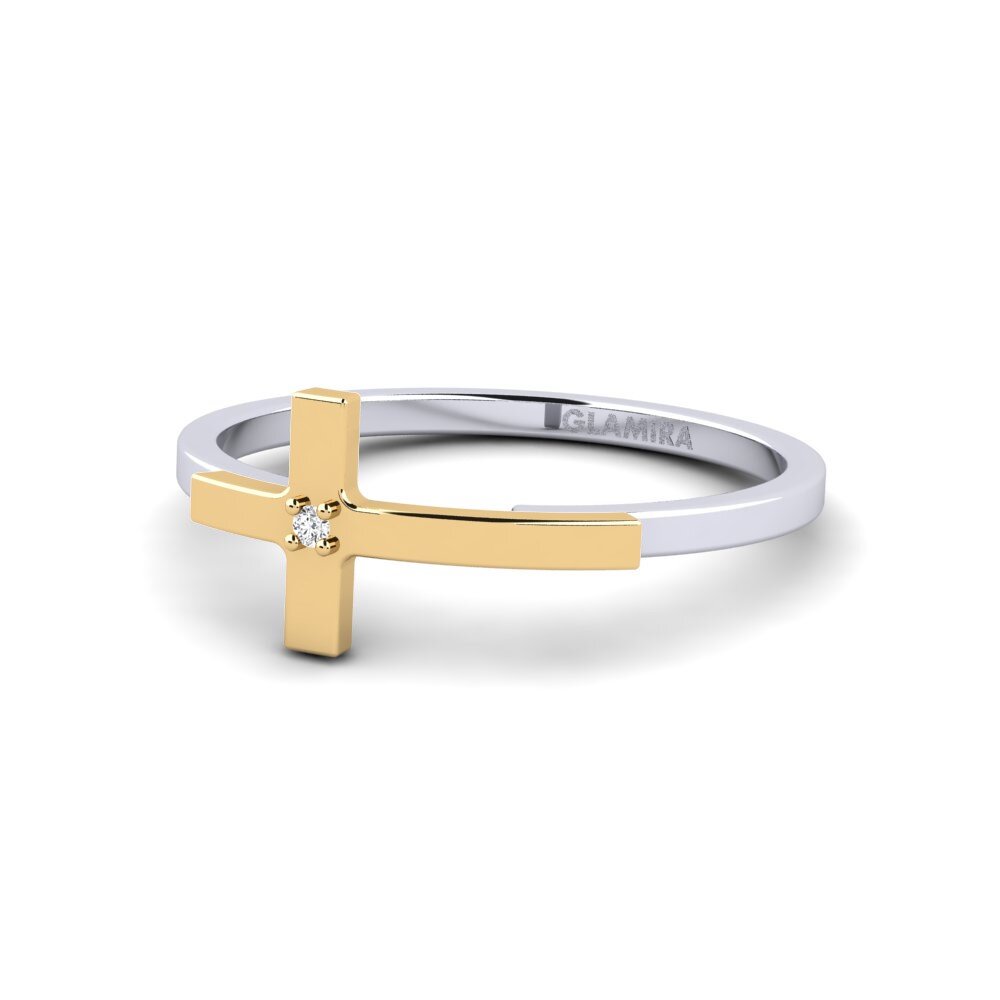 14ct White & Yellow Gold Stackable Ring Lyle