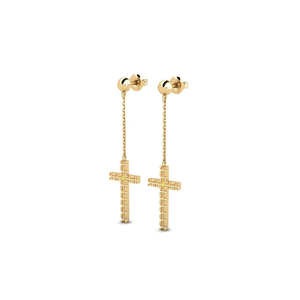 Zafiro amarillo Pendiente de mujer Marsali