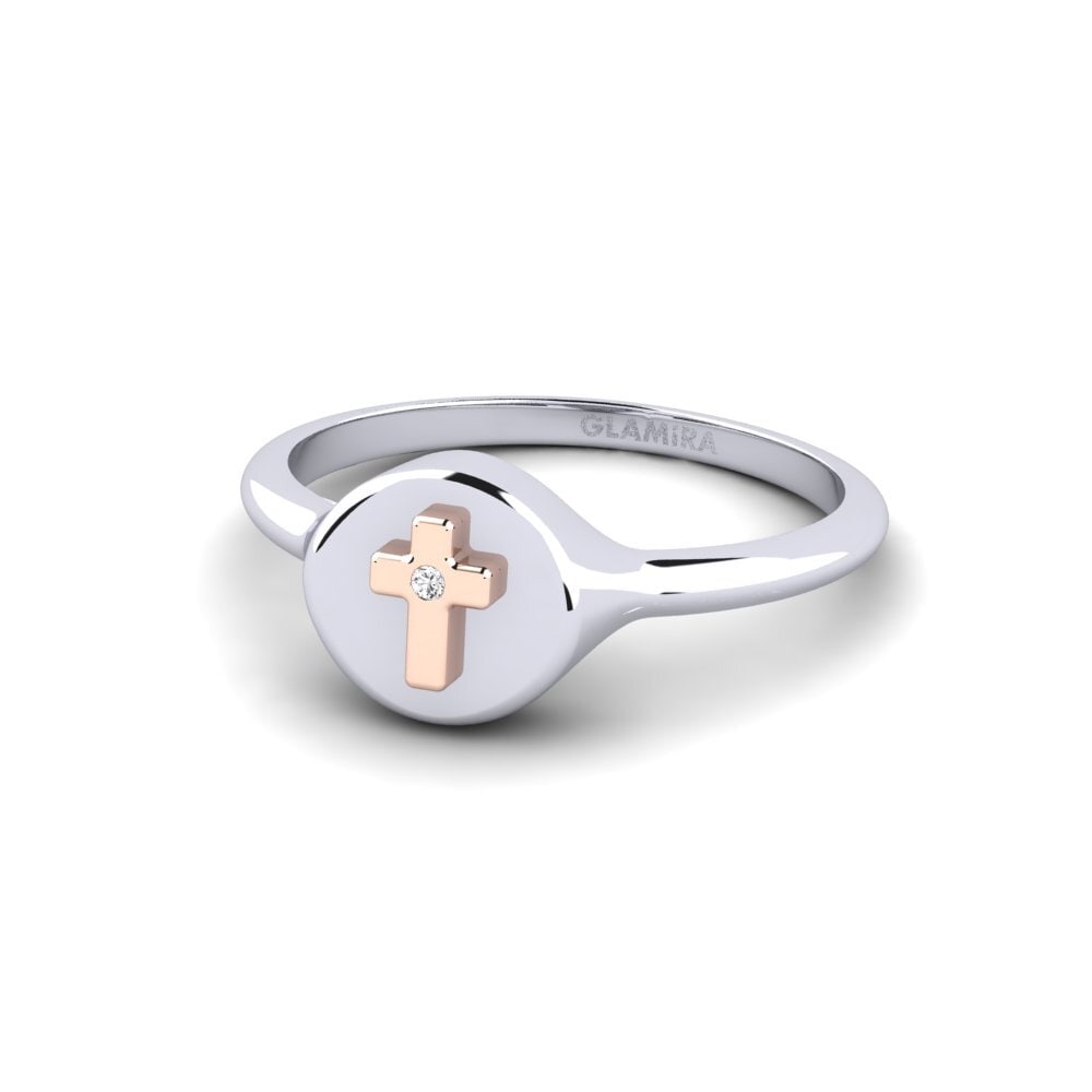 14ct White & Rose Gold Ring Quentino