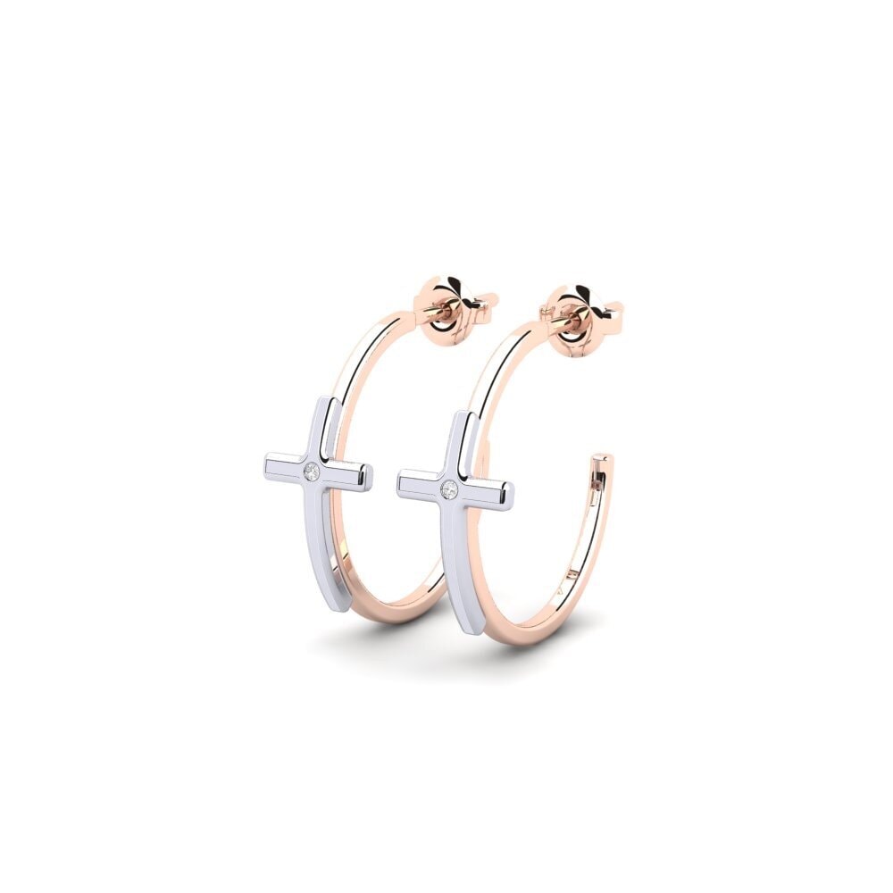 14k Oro Rosa & Blanco Pendiente de mujer Selenia