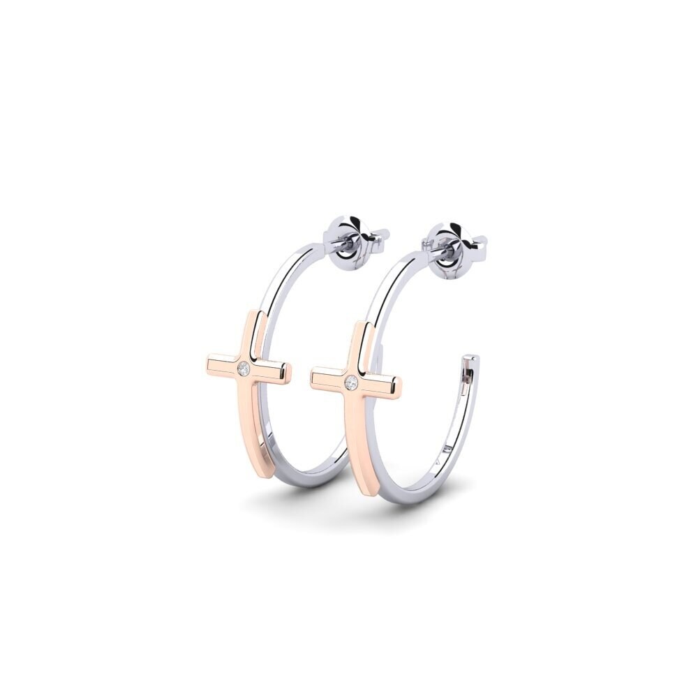 14ct White & Rose Gold Women's Earring Selenia