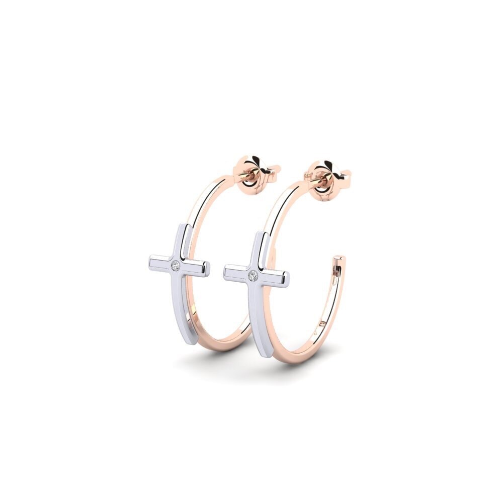 9k Oro Rosa & Blanco Pendiente de mujer Selenia