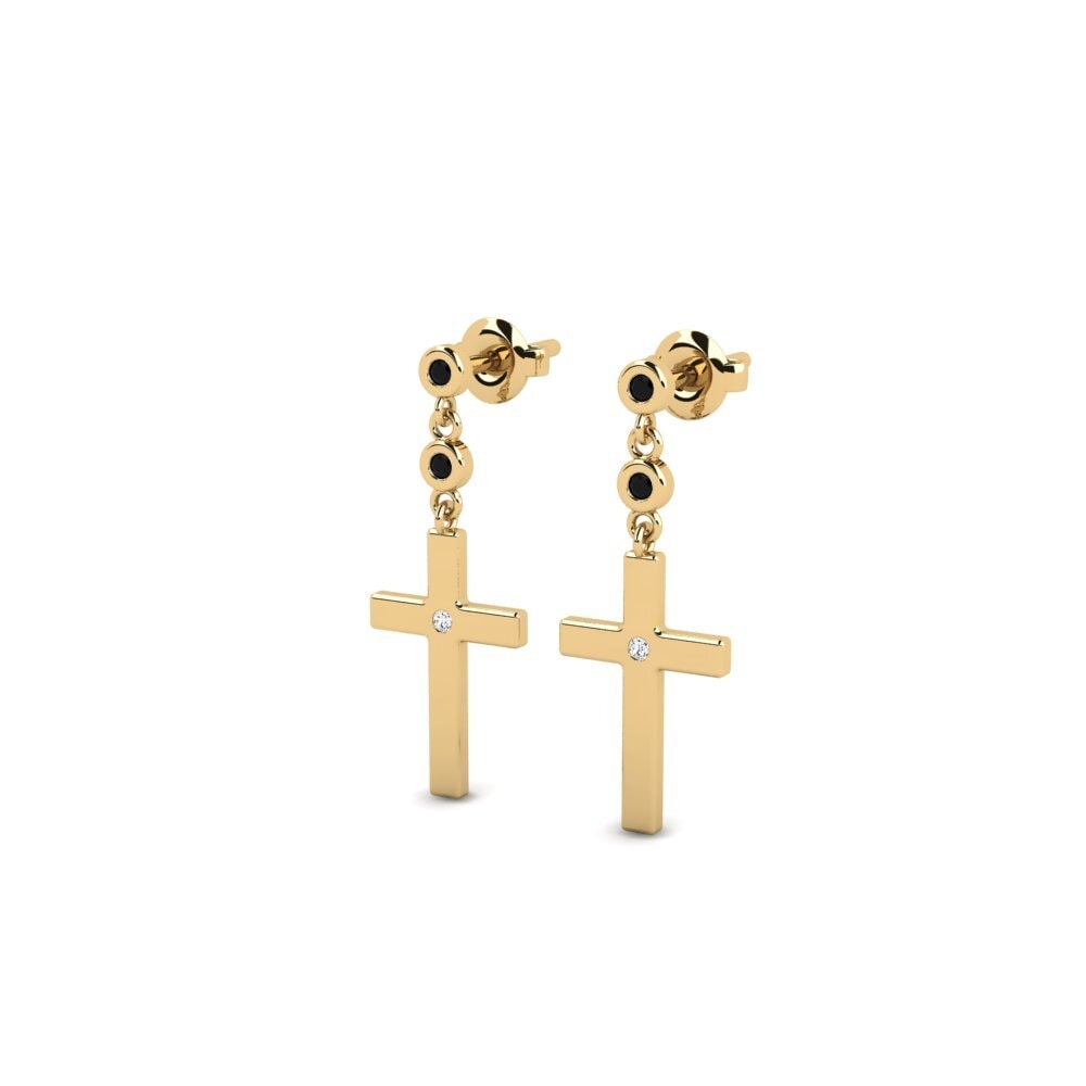 Onyx Noir Boucle d'oreille femme Sereneta