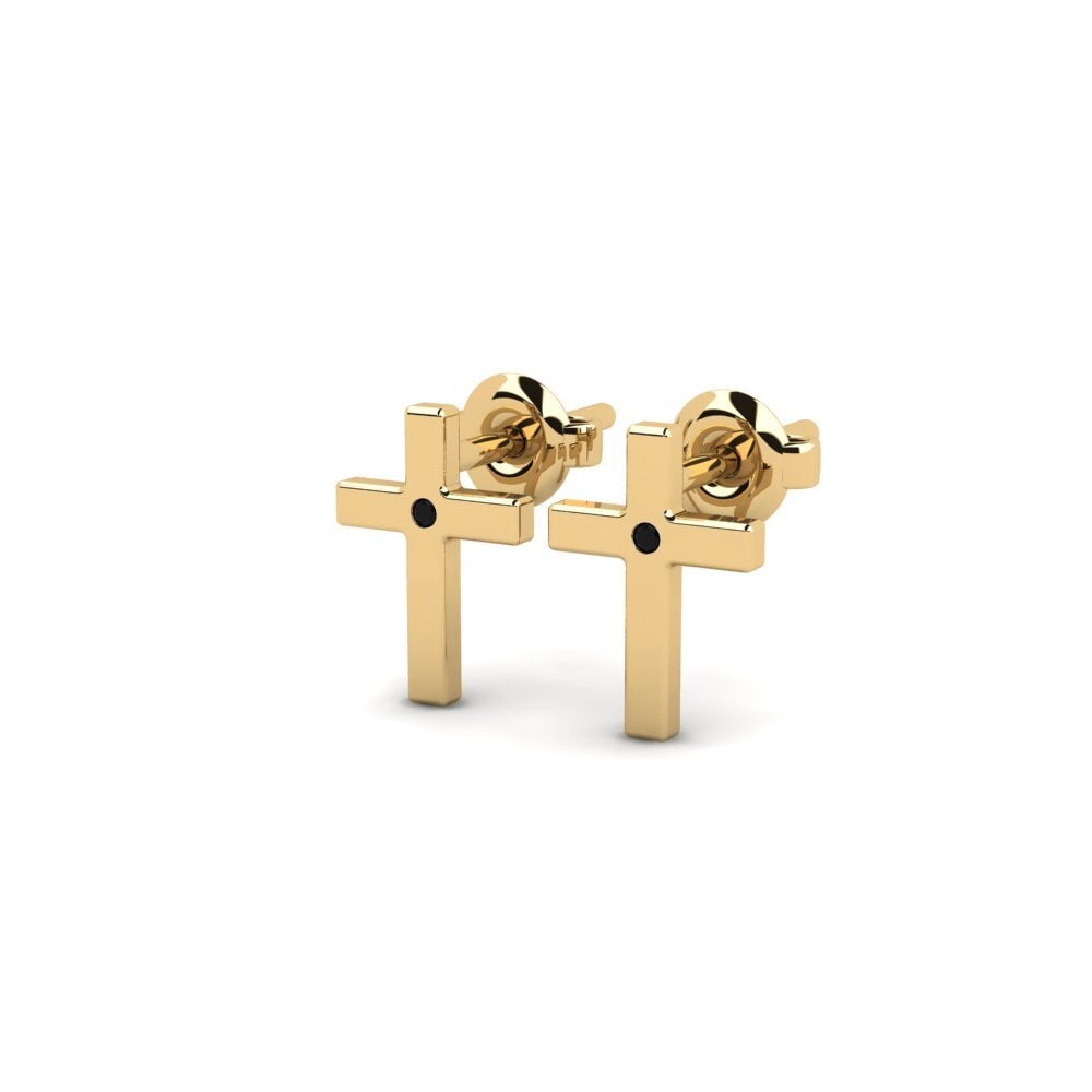 Onyx Noir Boucle d'oreille femme Stanros