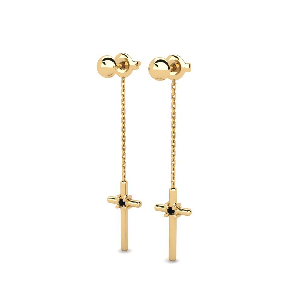Onyx Noir Boucle d'oreille femme Tatia