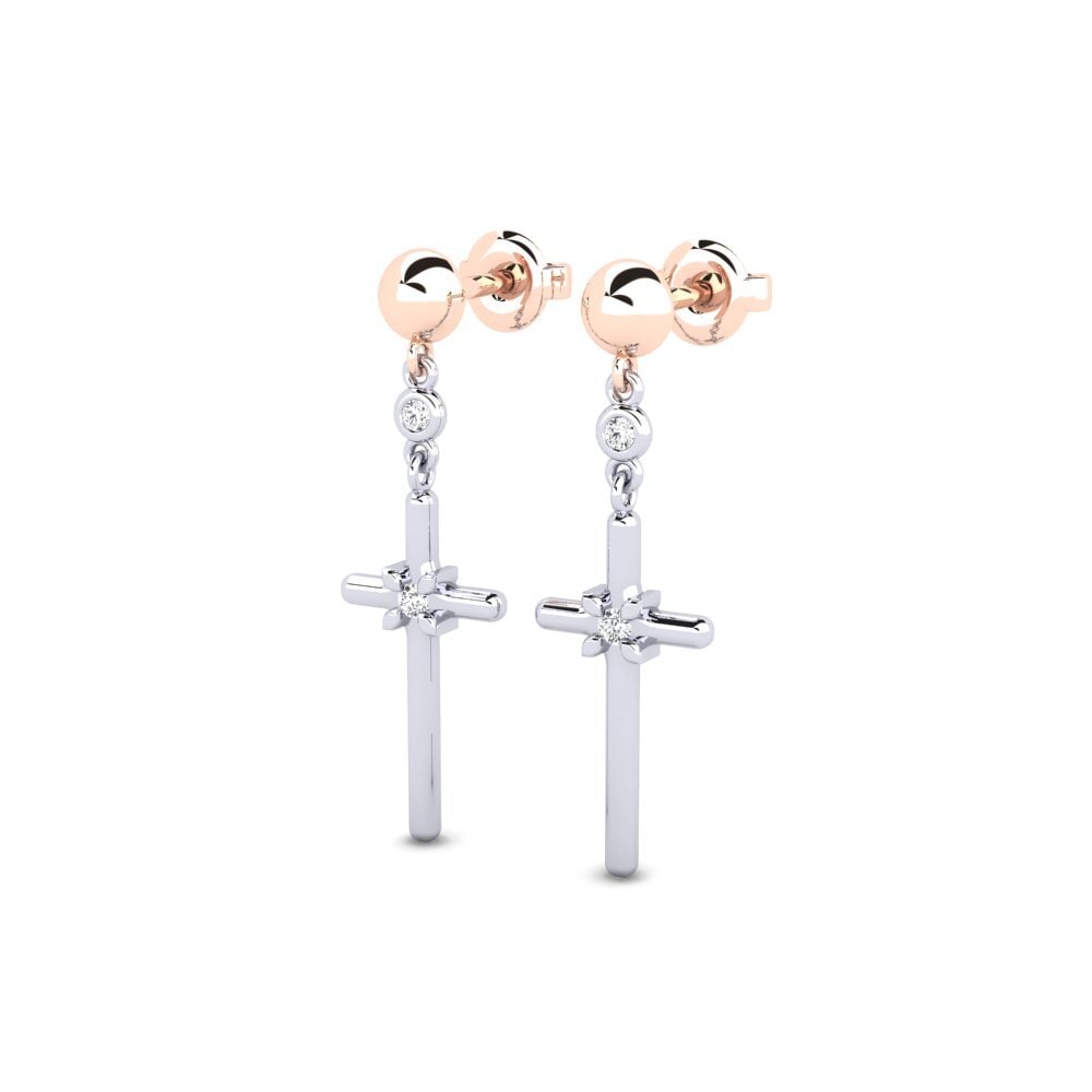 14ct White & Rose Gold Women's Earring Tolvio