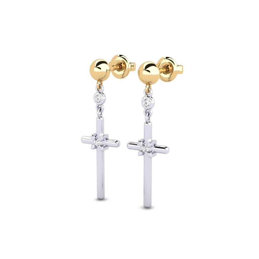 14ct White & Yellow Gold Women's Earring Tolvio