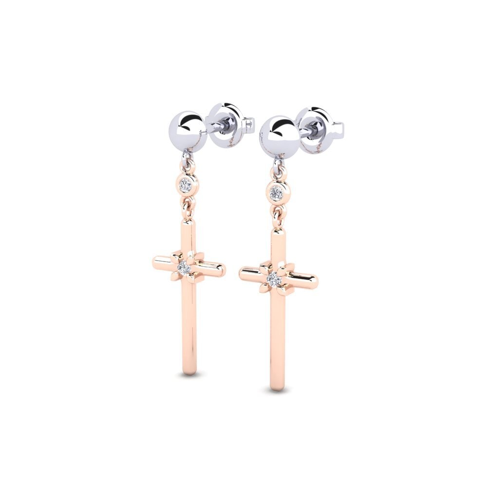 9k Oro Rosa & Blanco Pendiente de mujer Tolvio